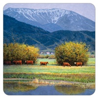 Cow Field Under the Mountain