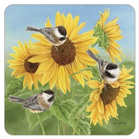 Sunflowers and Chickadees