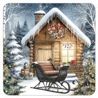 Christmas Cabin and Sleigh