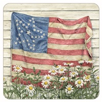 Daisies with Flag