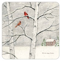 Cardinals in Snowy Tree