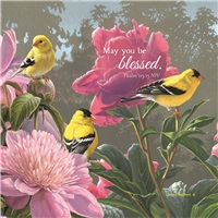 Goldfinch and Peonies