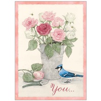 Roses and Blue Jay